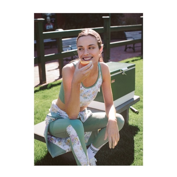 Tuckernuck Meadow Green Floral Chintz Sports Bra - Picture 2 of 8